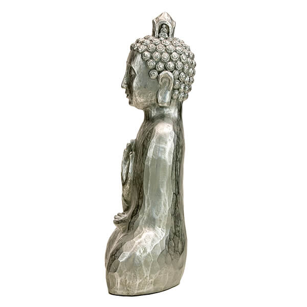 Serene Silver Buddha Statue - Image 3