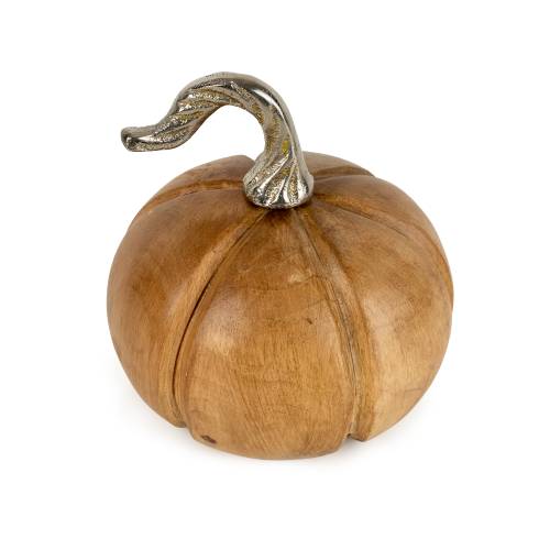 Small Decorative Wooden Pumpkin - Image 2