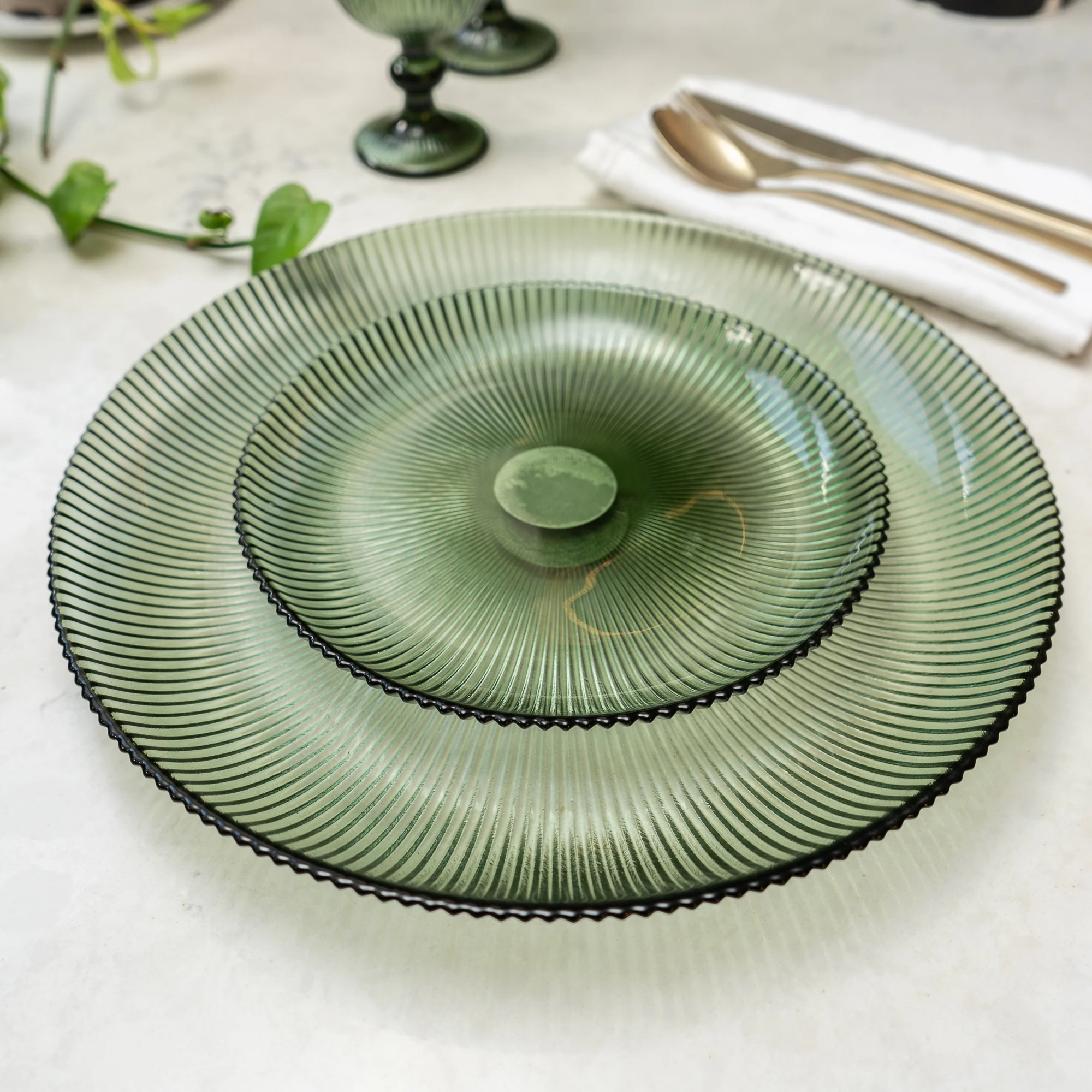 Charming Small Green Glass Plate - Image 2