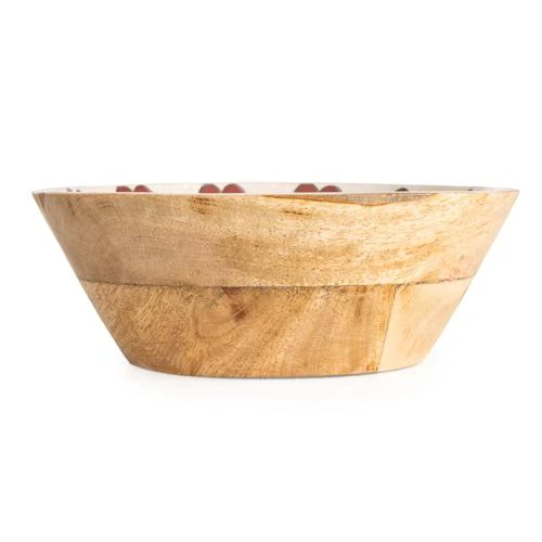 Small Mango Wood Bowl with Meze Enamel Interior - Image 7
