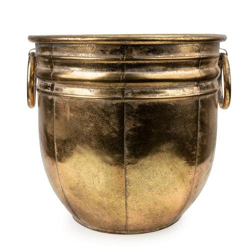 Antique Gold Small Metal Planter - Image 5