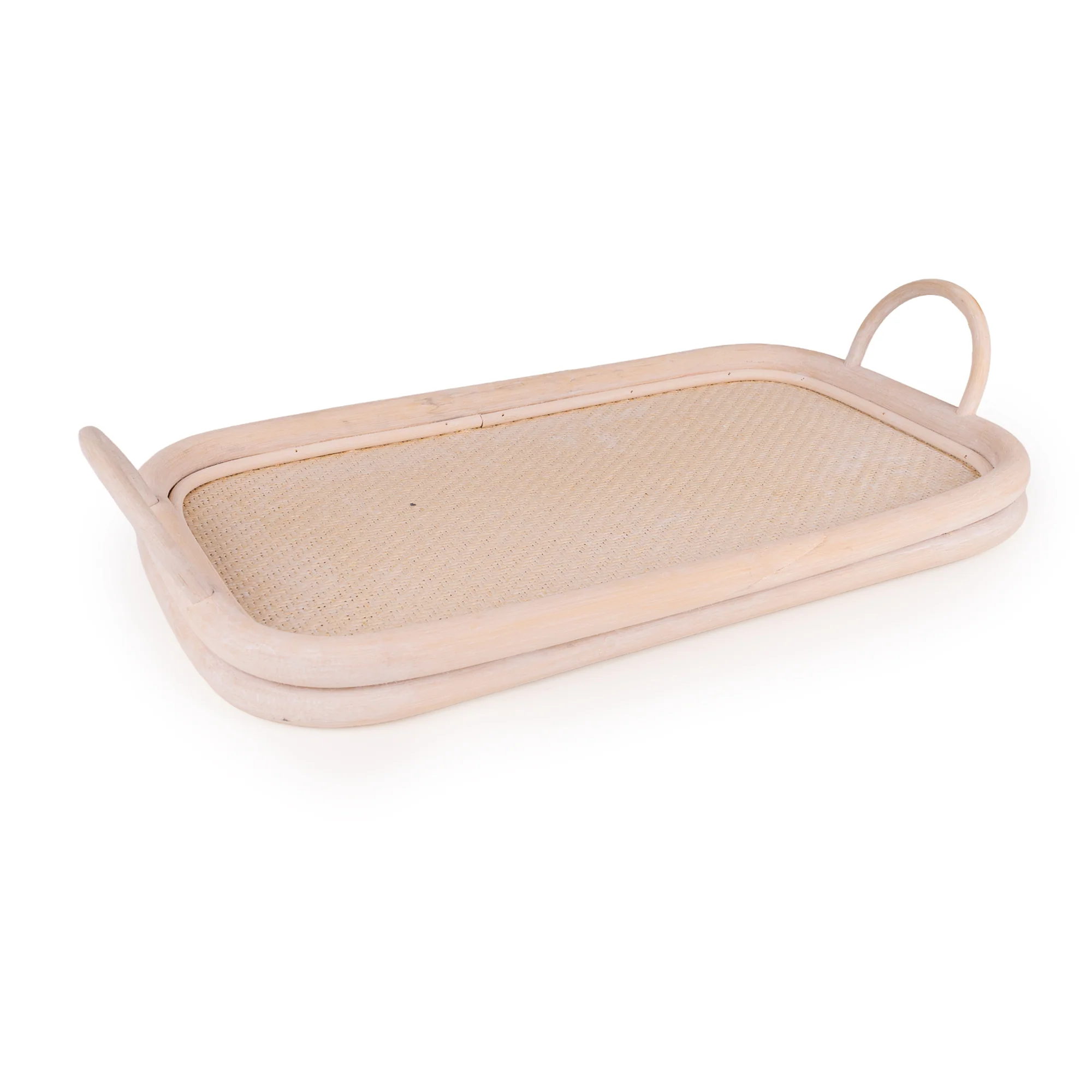 Small Rattan Tray with Handles - Image 3