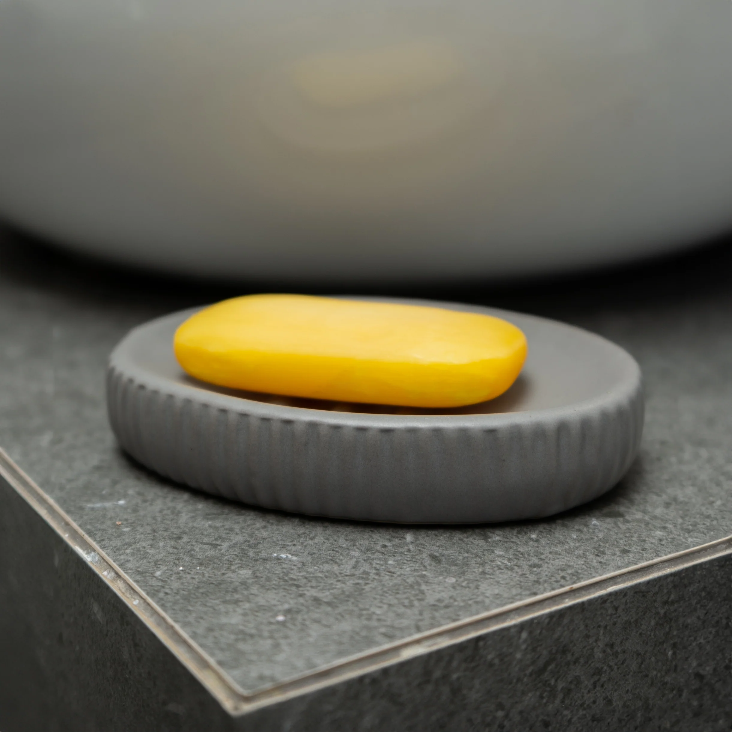 Elegant Matte Grey Soap Dish