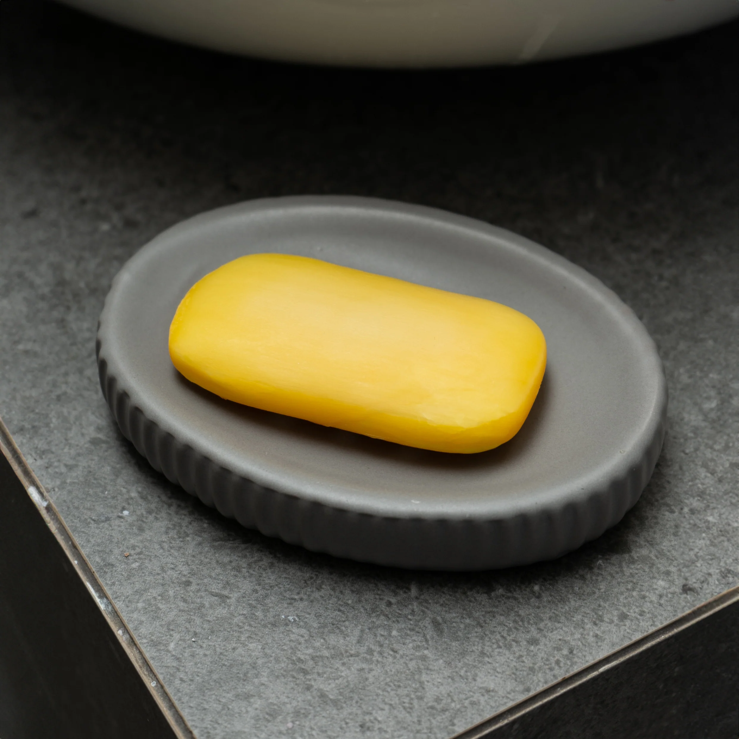 Elegant Matte Grey Soap Dish - Image 2