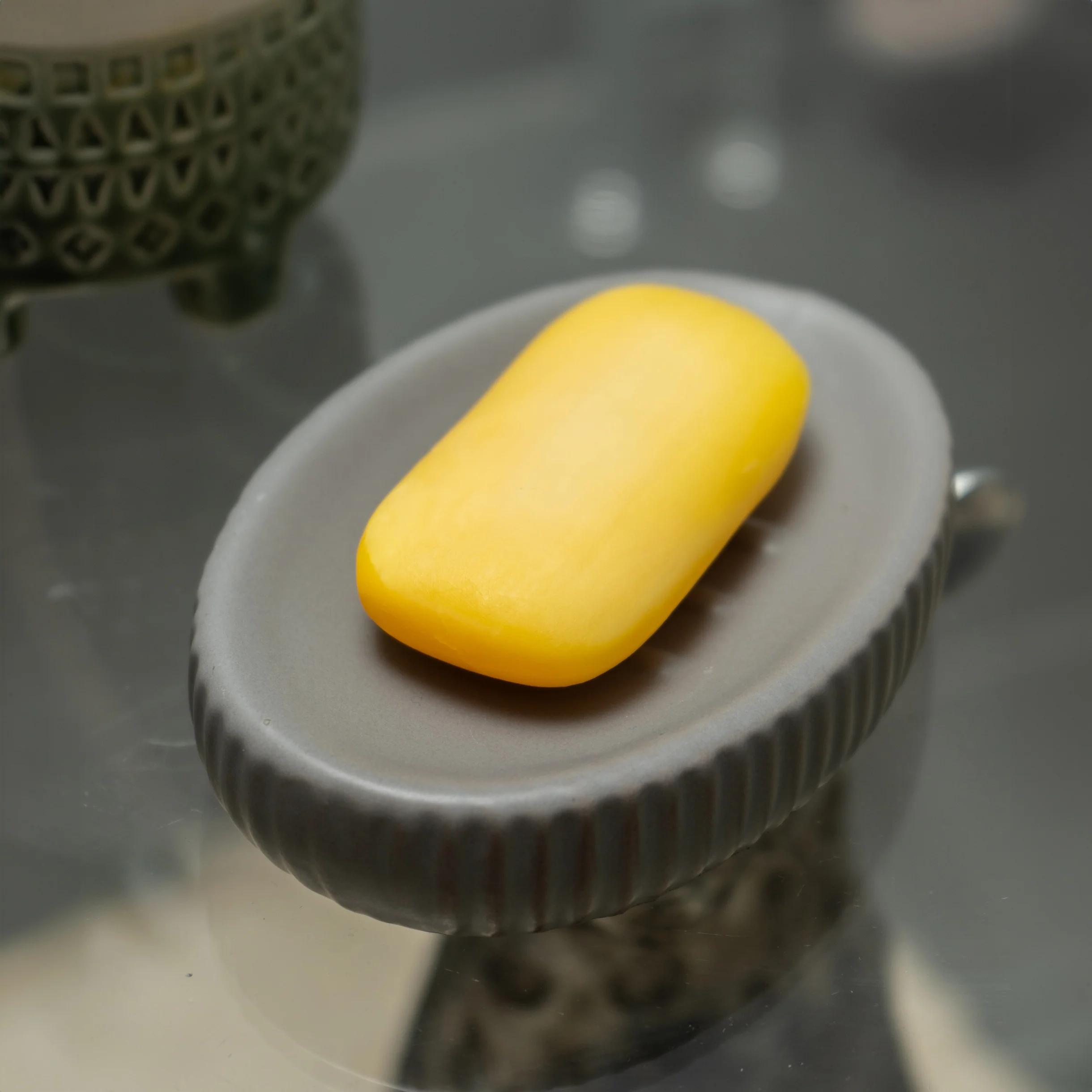 Elegant Matte Grey Soap Dish - Image 3
