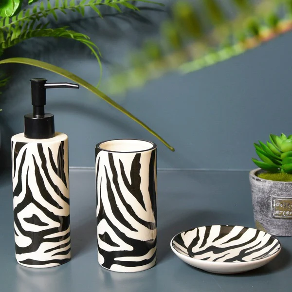 Soap Dish Zebra Black/White