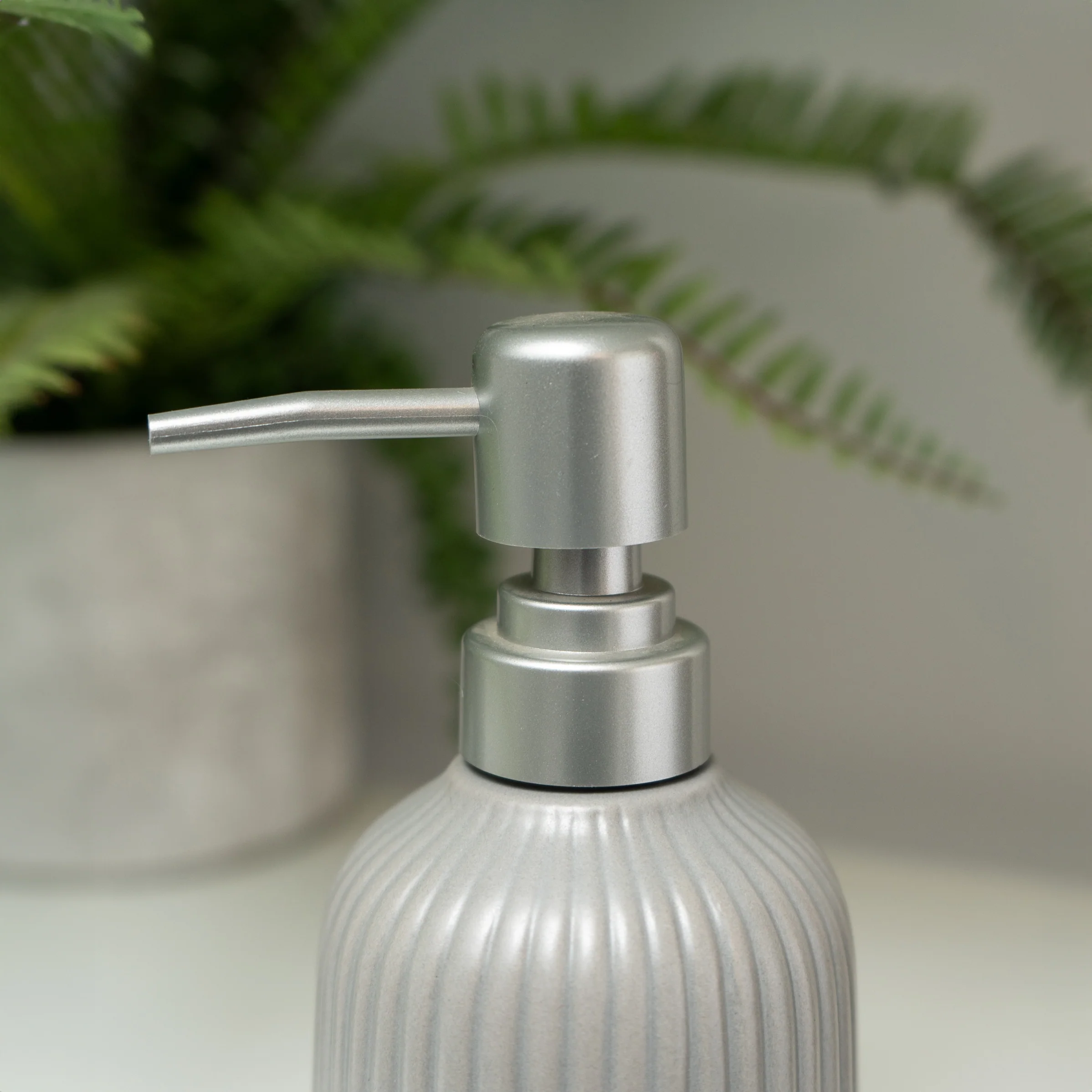 Sleek Matt Grey Soap Dispenser - Image 2