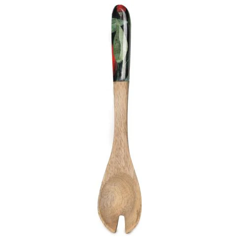 Spoon and Fork Set - Mango Wood with Chilli Print - Image 6