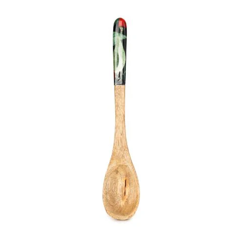 Spoon and Fork Set - Mango Wood with Chilli Print - Image 7
