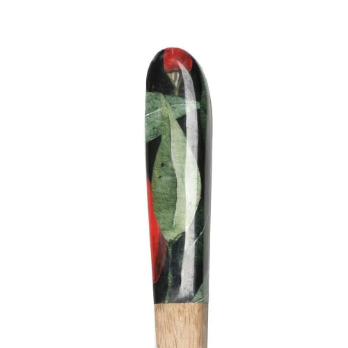 Spoon and Fork Set - Mango Wood with Chilli Print - Image 8