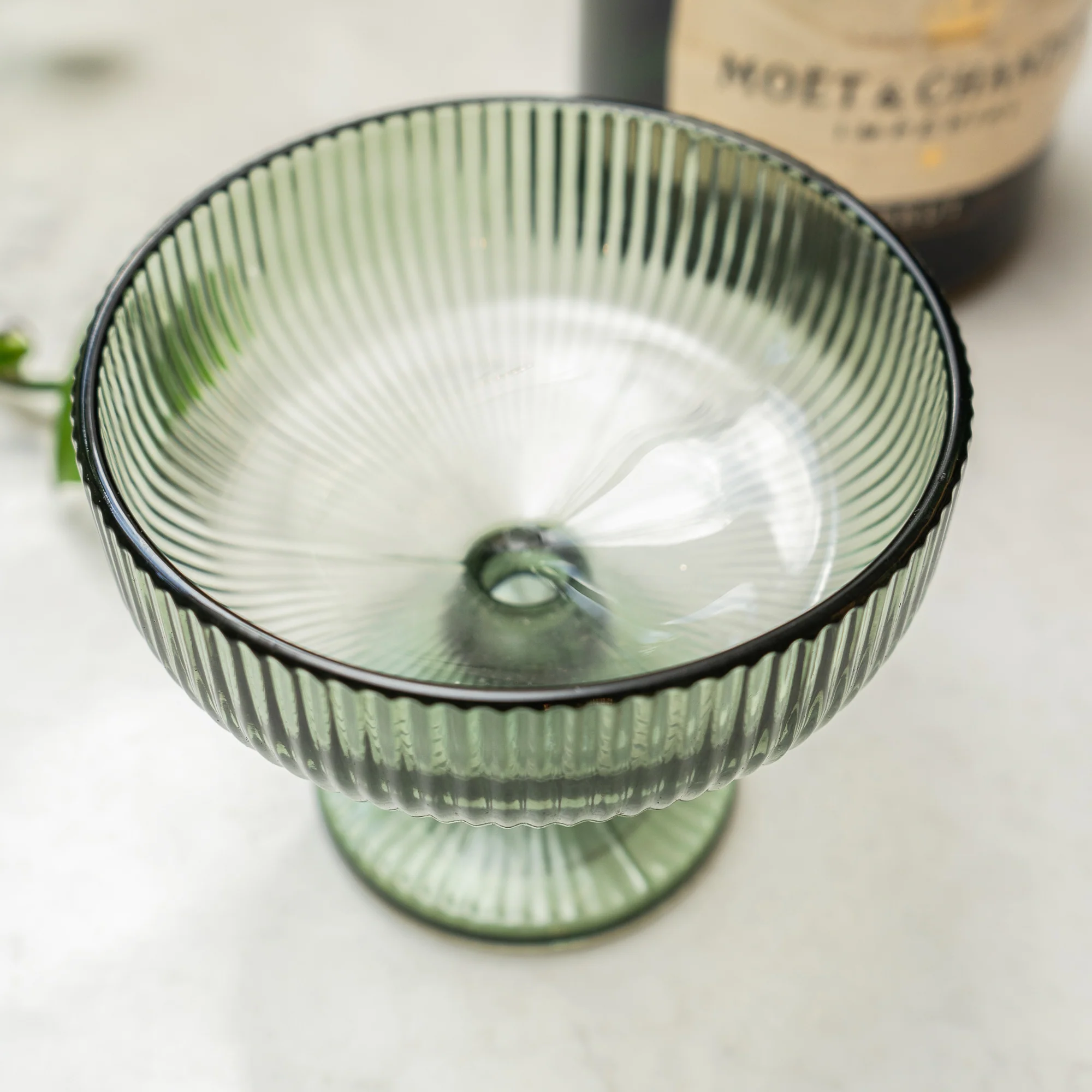 10cm Stemmed Champagne Saucers - Green - Image 3