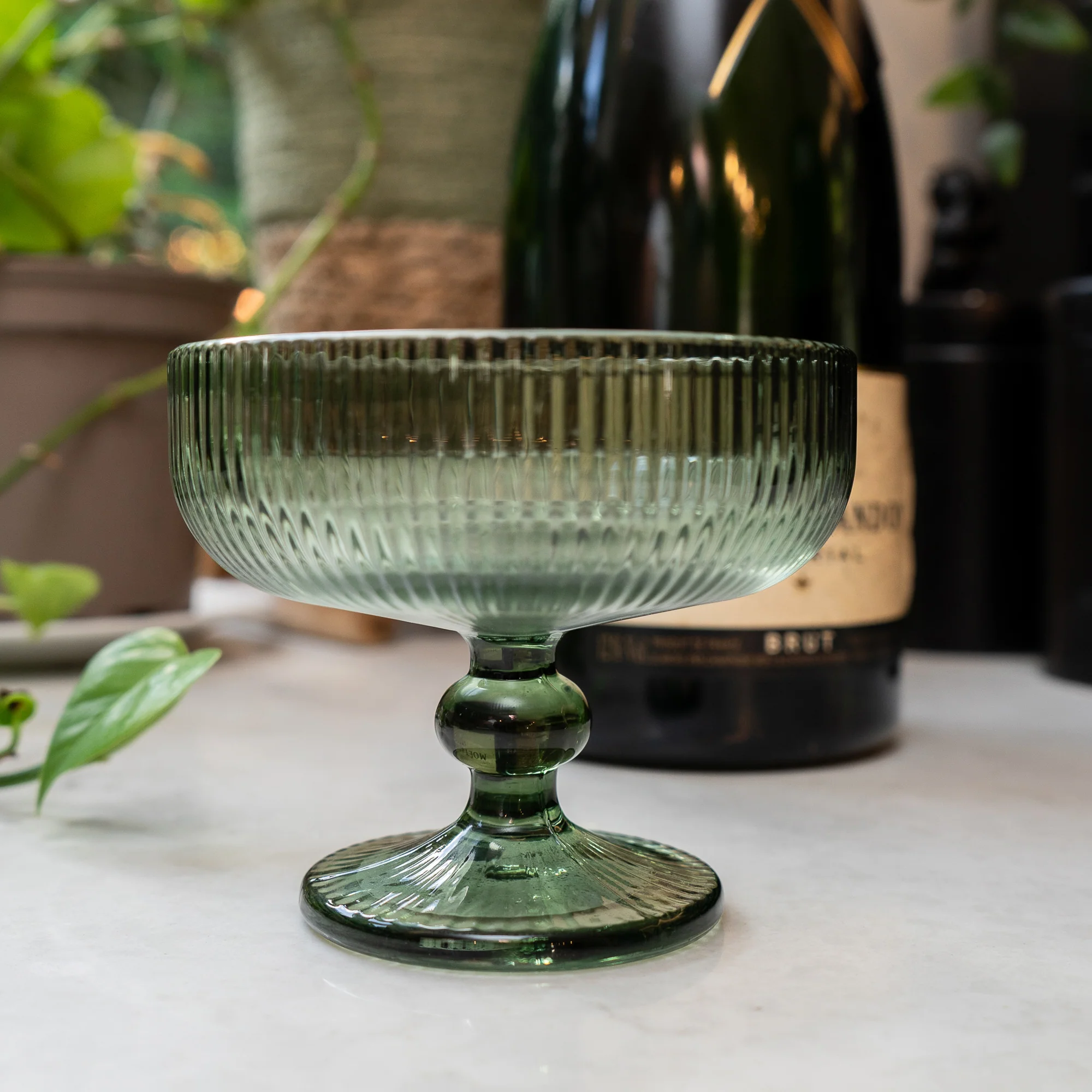 10cm Stemmed Champagne Saucers - Green - Image 4