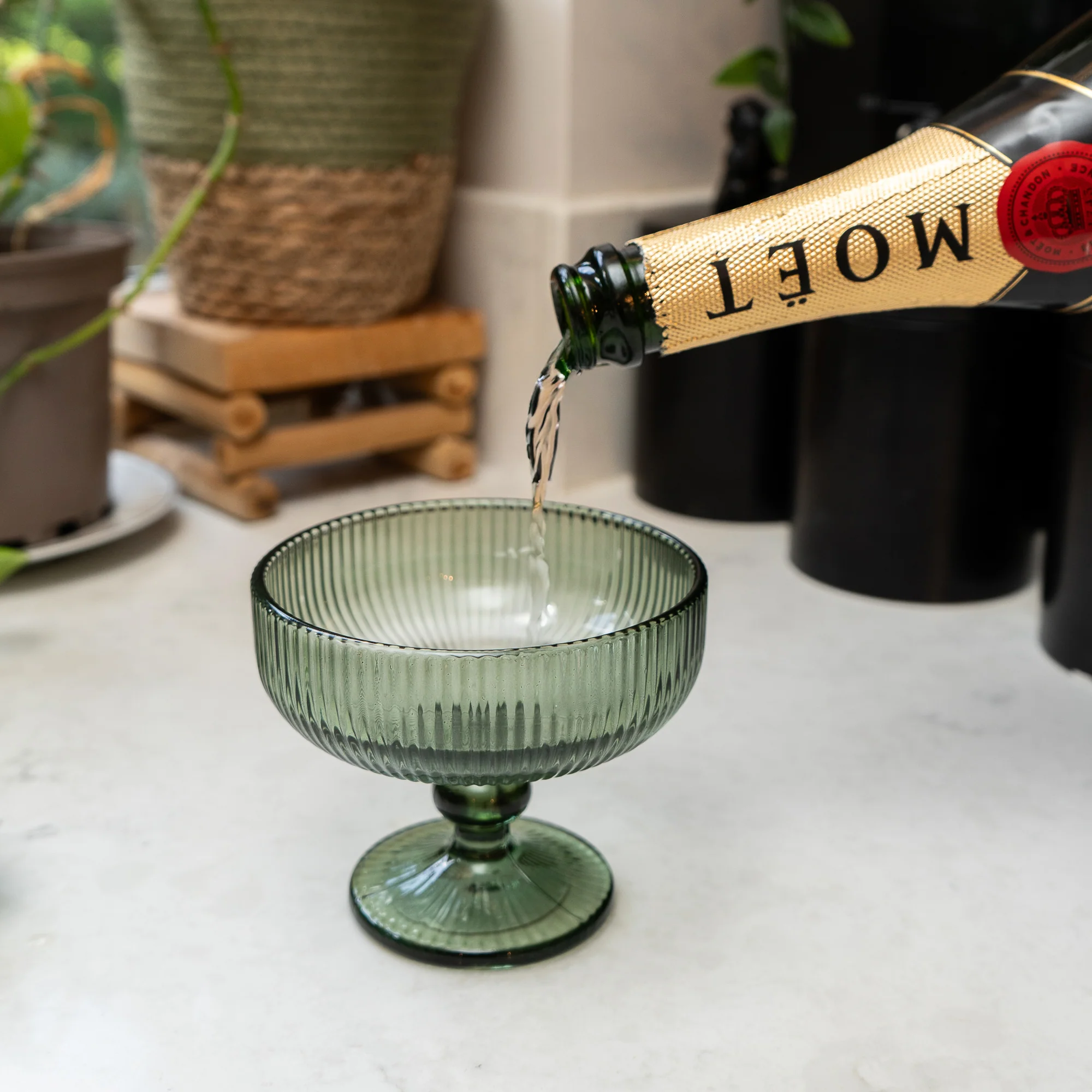 10cm Stemmed Champagne Saucers - Green - Image 5