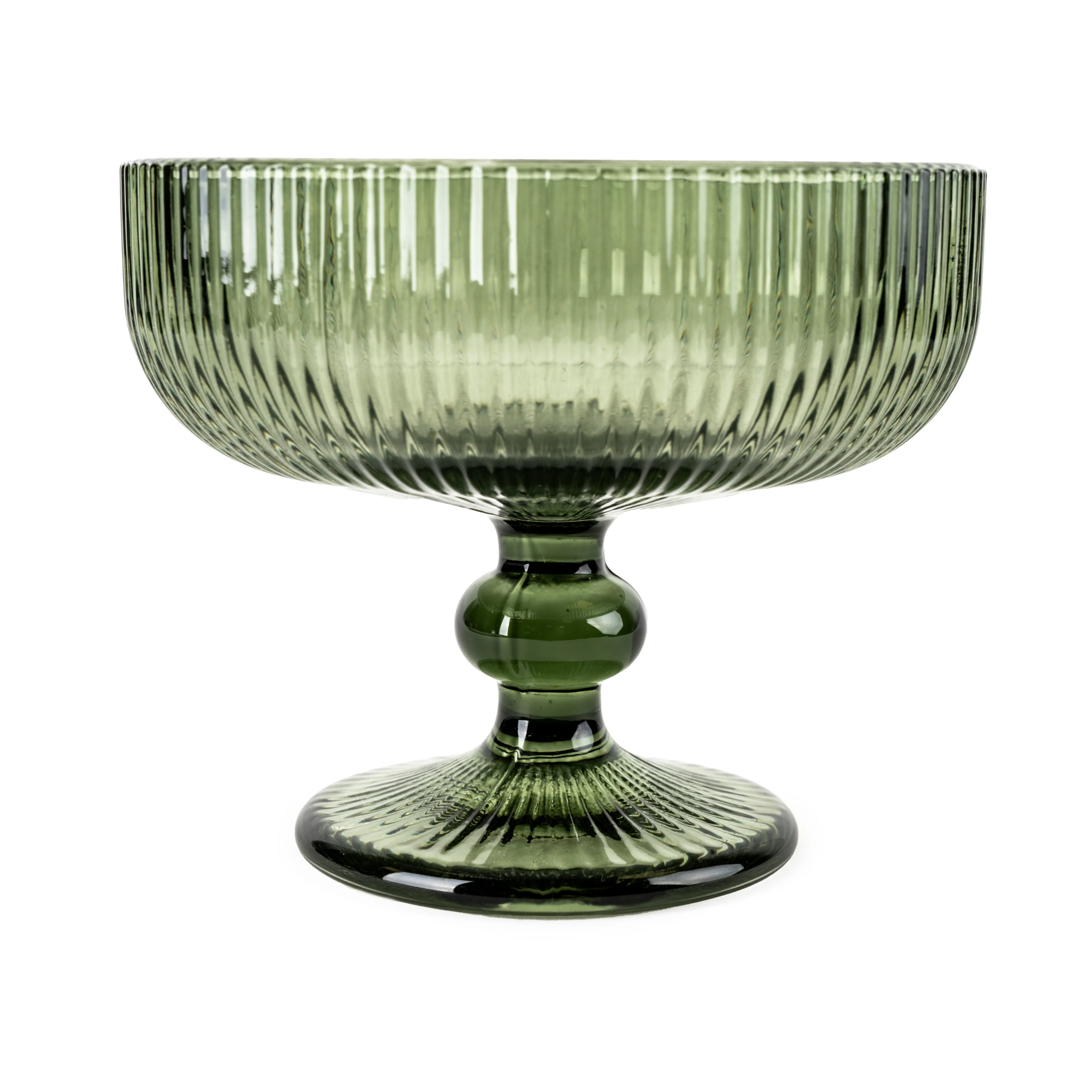 10cm Stemmed Champagne Saucers - Green - Image 6