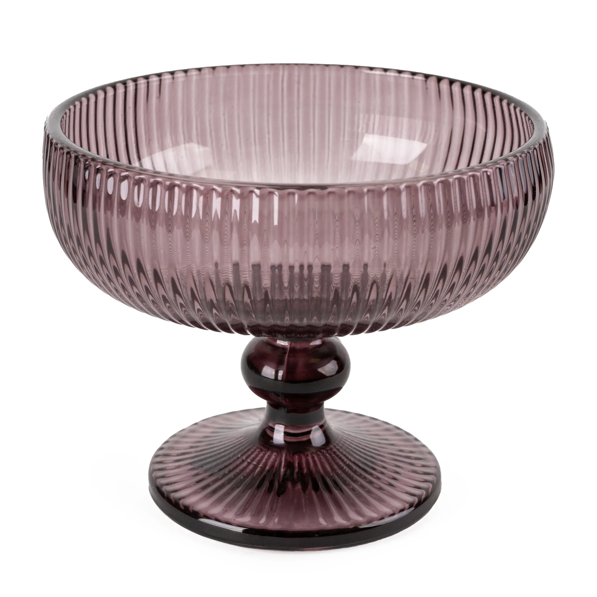 Stemmed Champagne Saucers In Plum - Image 2