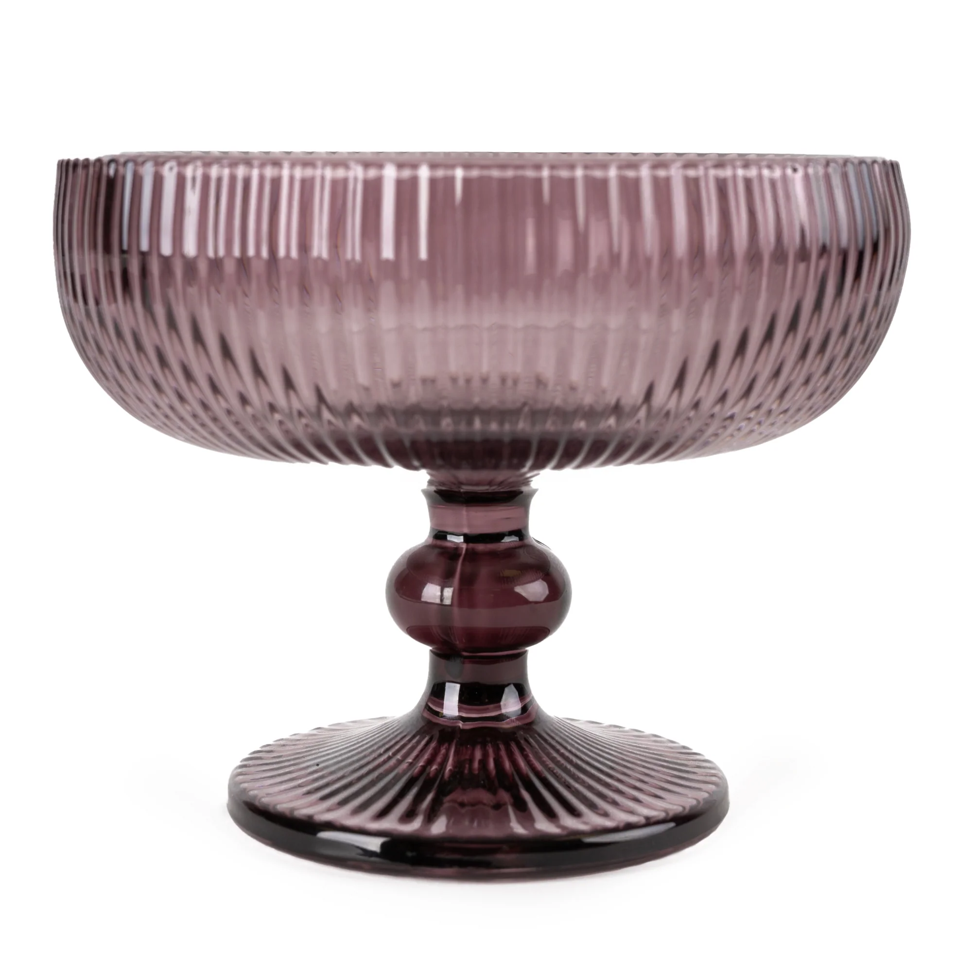 Stemmed Champagne Saucers In Plum - Image 3