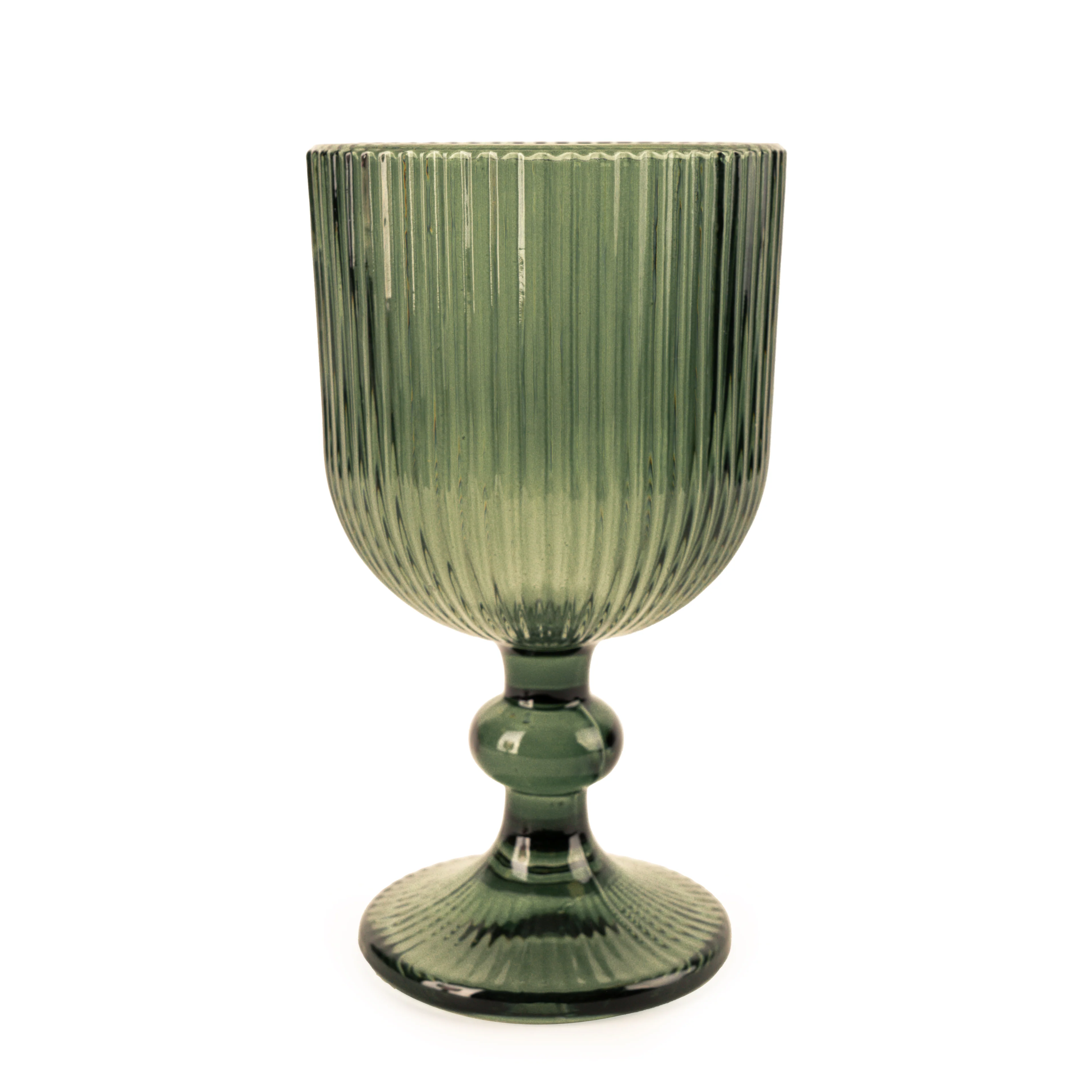 14cm Stemmed White Wine Glass Green - Image 3