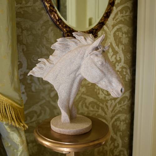 Stone Effect Horse Head Sculpture