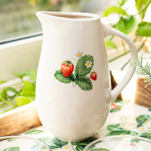 Charming Strawberry Patch Ceramic Jug