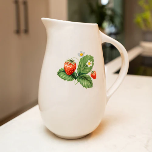 Charming Strawberry Patch Ceramic Jug - Image 3
