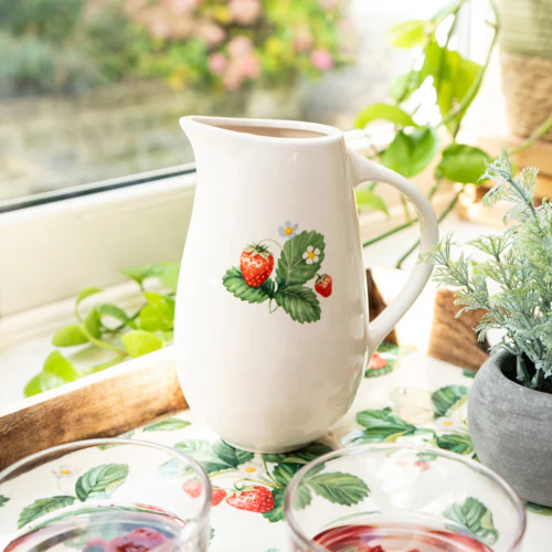 Charming Strawberry Patch Ceramic Jug - Image 4