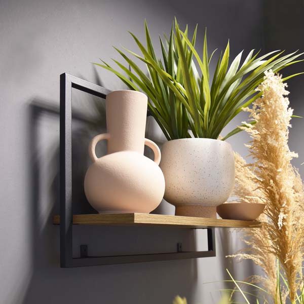 Sunny Serenity Oak Wall-Mounted Shelf (50x35cm)