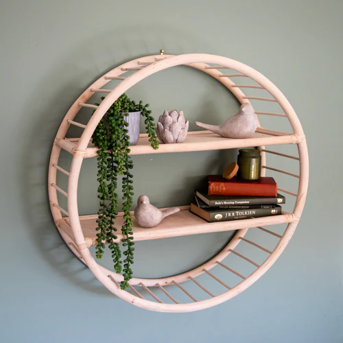 Tall Natural Rattan Shelf Unit - Image 2
