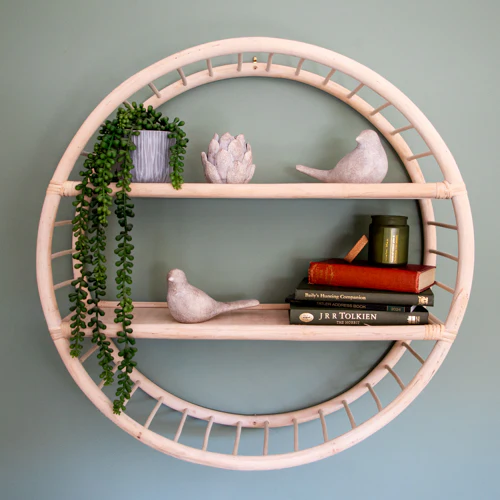Tall Natural Rattan Shelf Unit - Image 3