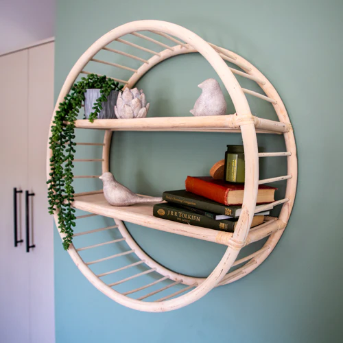 Tall Natural Rattan Shelf Unit - Image 4