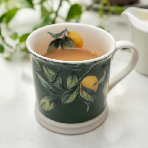 Tankard Mug Mediterranean Lemons Green - Image 2