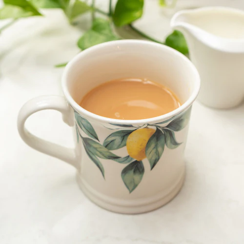 Tankard Mug Mediterranean Lemons White - Image 2