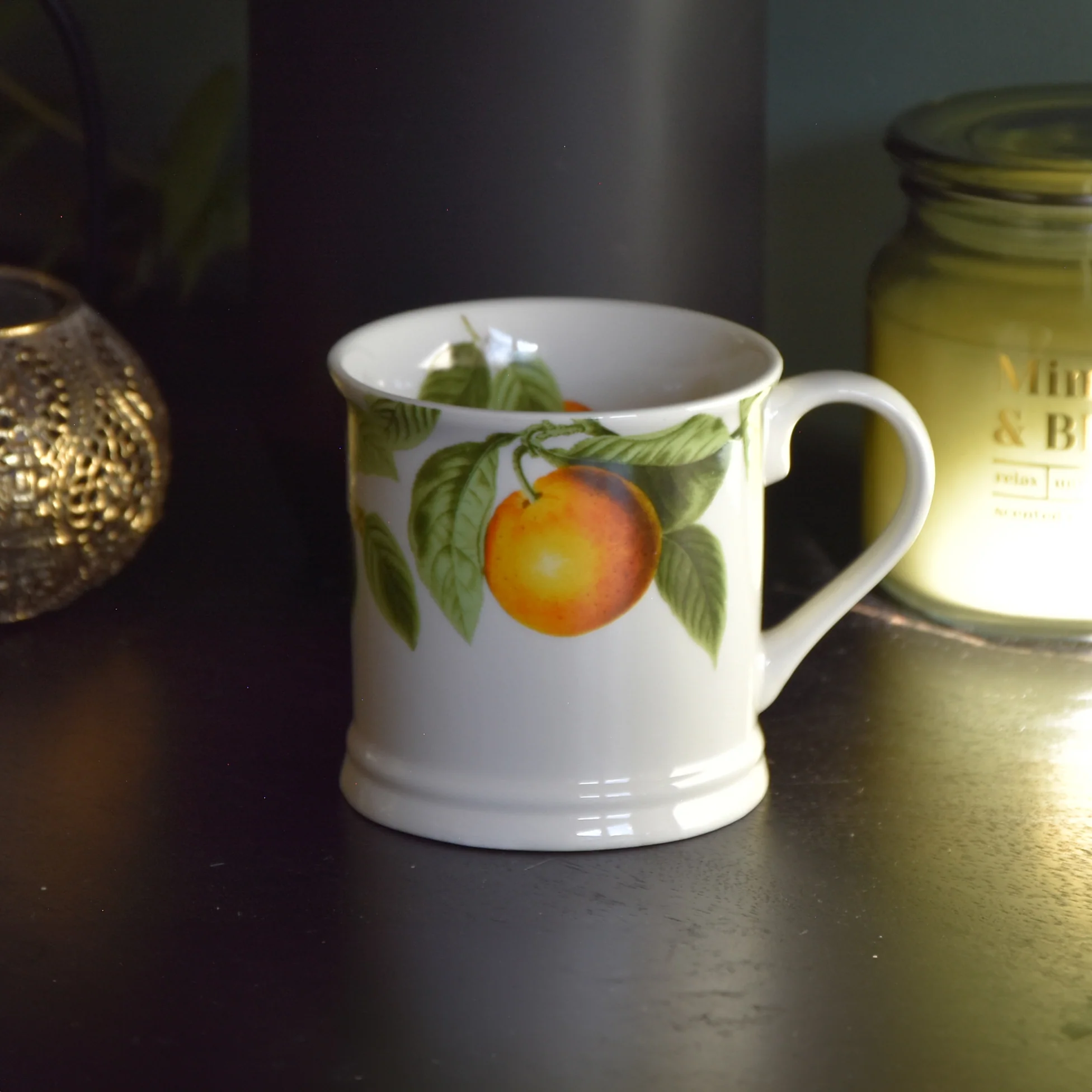 Tankard Mug Orange Blossom - White