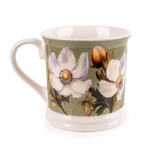 White Poppy Green Tankard Mug - Image 3