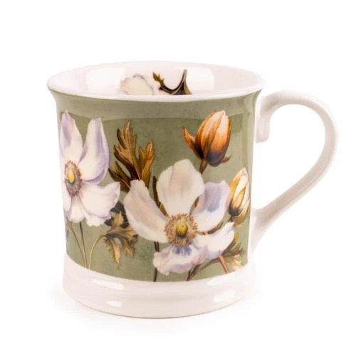 White Poppy Green Tankard Mug - Image 4