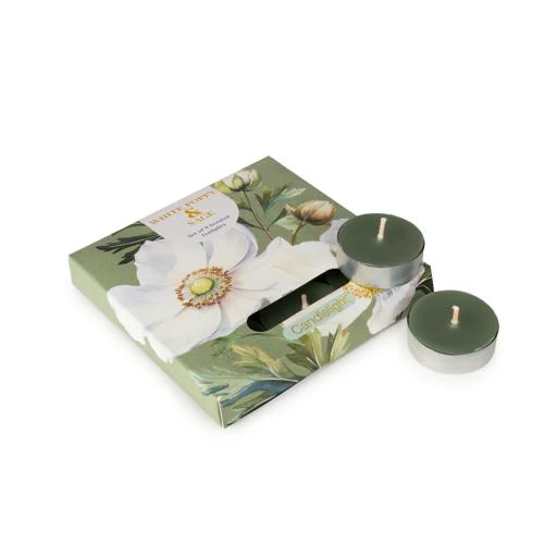 Set of 9 White Poppy & Sage Tealights - Image 4