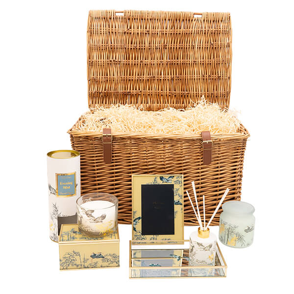 The Heron by the Thames Gift Hamper in a Brown Woven Basket - Image 2