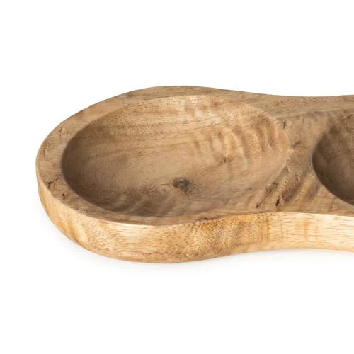 Three-Section Mango Wood Dip Dish - Image 3