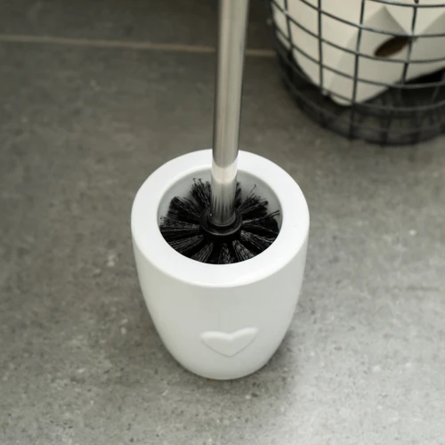 Embossed Heart Toilet Brush Holder - Image 2