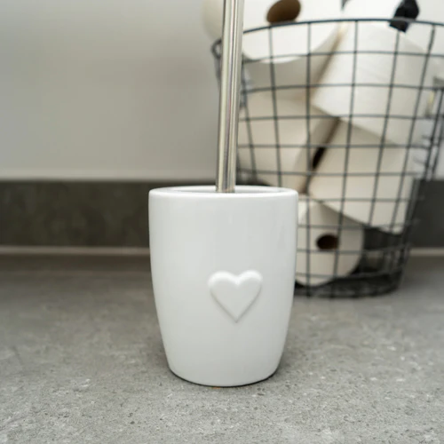 Embossed Heart Toilet Brush Holder - Image 3
