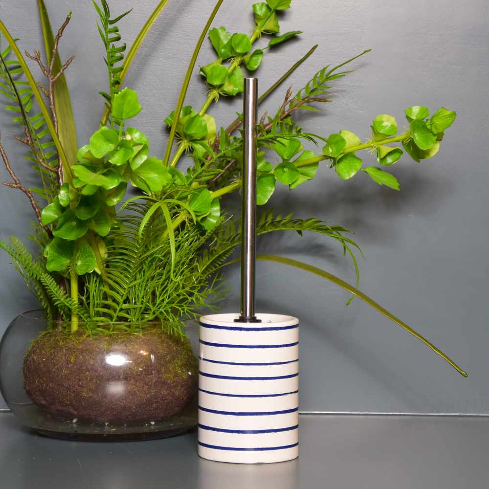 Toilet Brush Holder Harbour Stripe Bathroom