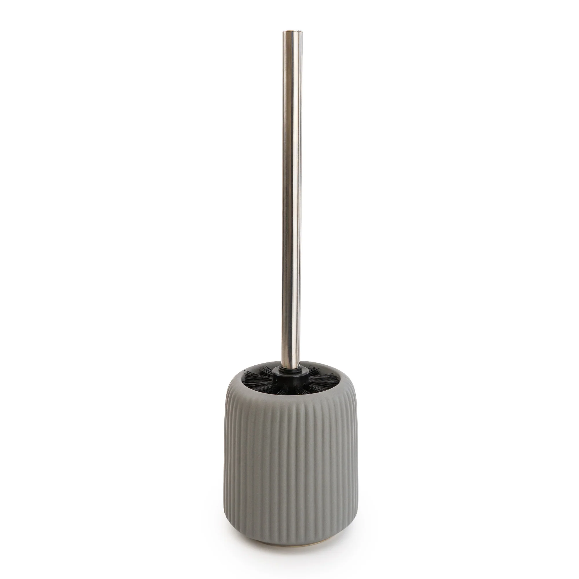 Sleek Matt Grey Toilet Brush Holder - Image 3