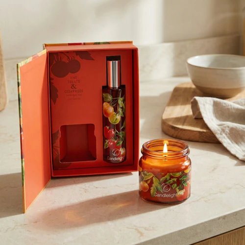 Room Spray & Candle Gift Set Vine Tomato & Cedarwood