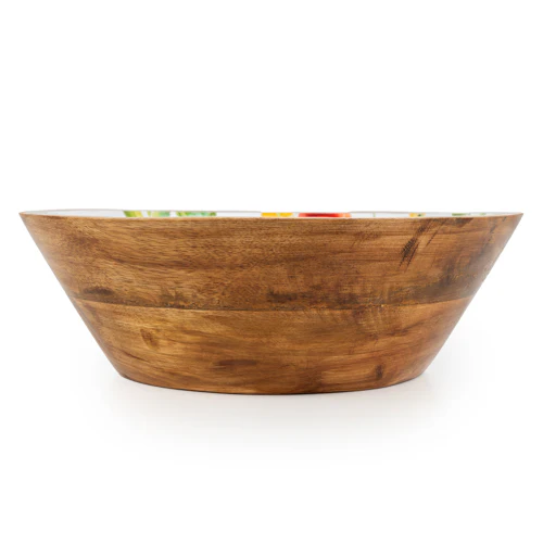 Large Mango Wood Bowl Tomatoes - Image 3