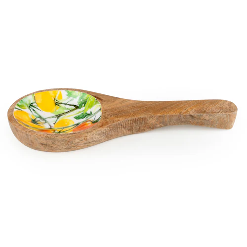 Spoon Rest Mango Wood Tomatoes - Image 2