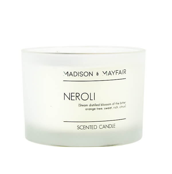 Two Wick Neroli Cotton Scented Candle in a Frosted Glass Jar - Image 2