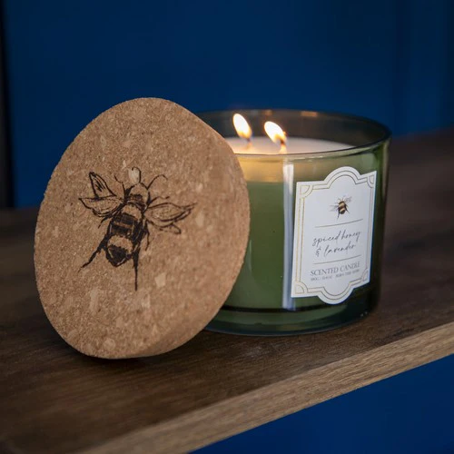 Two-Wick Scented Candle with Cork Lid - Bee Orchard Blossom - Image 2
