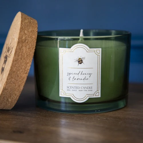 Two-Wick Scented Candle with Cork Lid - Bee Orchard Blossom - Image 5