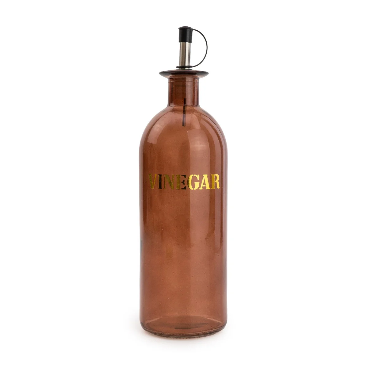 Vintage Style Glass Vinegar Storage Jar in Amber Gold - Image 2