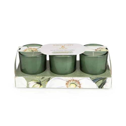 White Poppy & Sage Votive Candle Set - Image 3