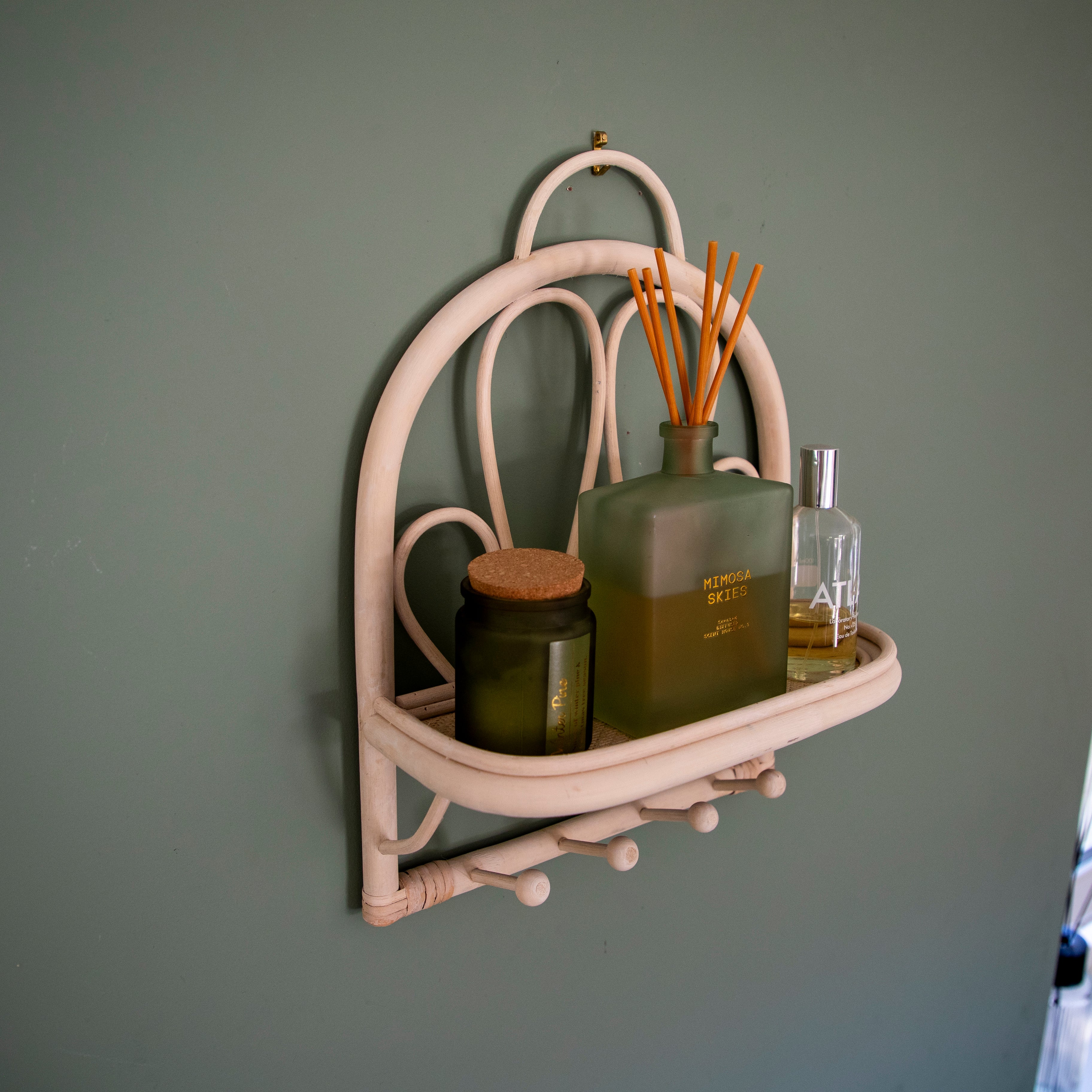 Wall-Mounted Natural Rattan Shelf - Image 4